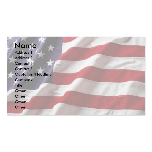 USA Flag Profile Card Business Card Template (front side)
