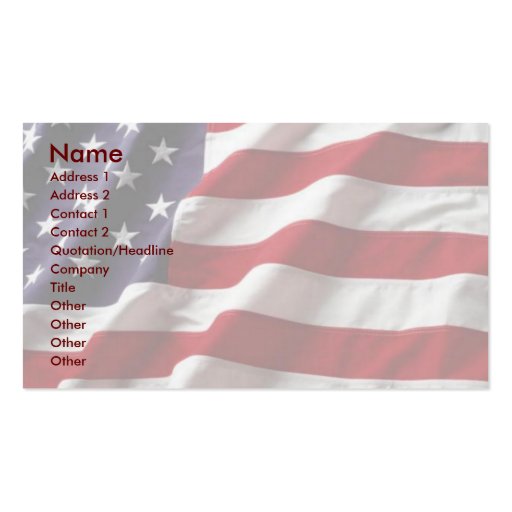 USA Flag Profile Card Business Card Templates (front side)