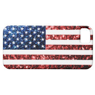 USA flag red & blue sparkles glitters iPhone 5 Cases