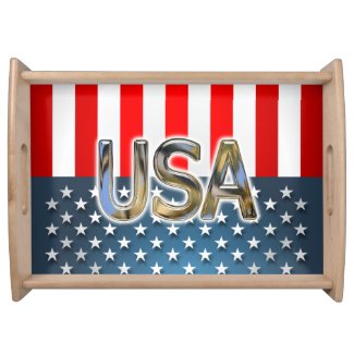 USA Flag Serving Tray