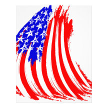 Usa-flag sketch custom letterhead