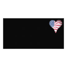 USA Flag Sketch Painting Blur Custom Photo Card