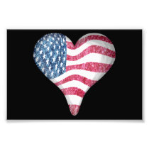 USA Flag Sketch Painting Photographic Print