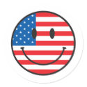 USA Flag Smiley Happy Face stickers by doonidesigns USA Flag Smiley Happy Face stickers