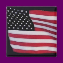 USA flag square magnet
