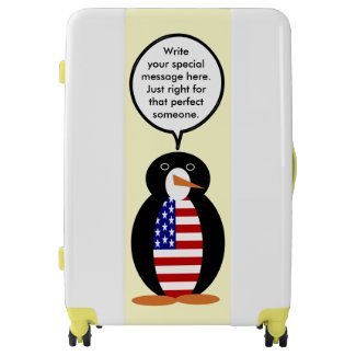 USA Flag Talking Penguin