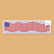 USA Flag Waving Bumper Sticker bumper stickers