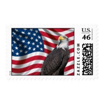 USA Flag with Bald Eagle Postage Stamps