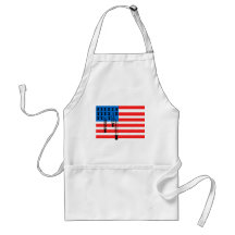USA Flag with Falling Bombs Apron