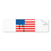 USA Flag with Falling Bombs Bumper Stickers