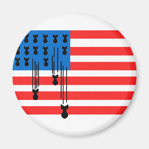 USA Flag with Falling Bombs Magnets