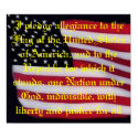 USA flag with pledge overlay print