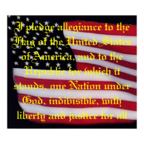 USA flag with pledge overlay print by mrsrnj USA flag with pledge overlay print