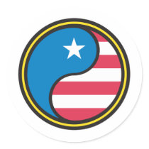 USA Flag Yin Yang stickers by doonidesigns USA Flag Yin Yang stickers