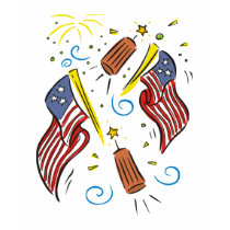 USA Flags and FIrecrackers Tees - Add Your Text t-shirts