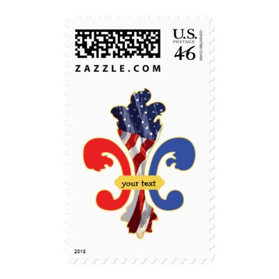 USA Fleur de lis custom design Postage Stamp by ARTegrity