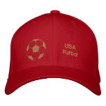 USA Futbol cap with embroidered soccer ball Embroidered Baseball Cap
