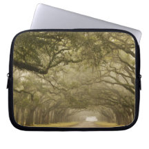 USA, Georgia, Savannah, An oak lined drive in Laptop Computer Sleeve