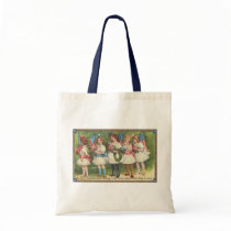 USA Girls with Flags Vintage Americana Canvas Bags