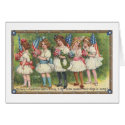 USA Girls with Flags Vintage Americana cards