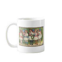 USA Girls with Flags Vintage Americana Coffee Mug