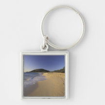 USA, Hawaii, Maui, Footprints in sand, Makena Keychain