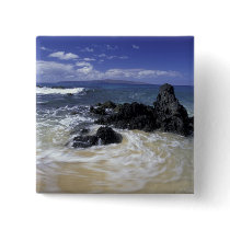 USA, Hawaii, Maui, Maui, Makena Beach, Surf on Button