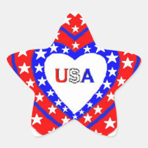 USA Heart Collection Star Sticker