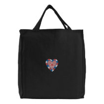 USA Heart embroidered bags by EmbroiderMe USA Heart embroidered bags