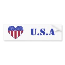 USA Heart Flag Bumper Sticker bumper stickers