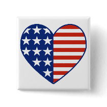 USA Heart Flag Button