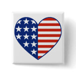USA Heart Flag Button