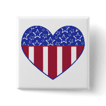 USA Heart Flag Button