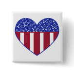 USA Heart Flag Button