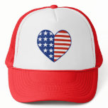 USA Heart Flag Hat