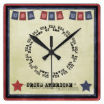 USA Home Of The Brave Land Of The Free Wall Clocks