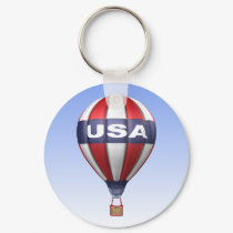 USA Hot Air Balloon Keychain by mariannegilliand USA Hot Air Balloon Keychain