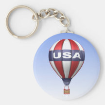 USA Hot Air Balloon Keychain