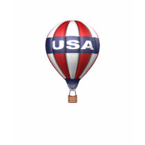 USA Hot Air Balloon Ladies T-Shirt by mariannegilliand USA Hot Air Balloon Ladies T-Shirt
