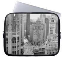 USA, IL, Chicago, Loop from Hotel Computer Sleeves