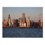 USA, Illinois, Chicago, City skyline over Lake 2 Post Card