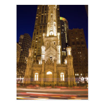 USA, Illinois, Chicago, Water Tower illuminated Post Cards