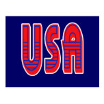 USA in Bold Red White and Blue Postcards