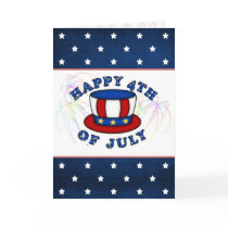 USA Independence Day Card. Uncle Sam's hat, stars
