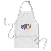 USA Ireland Heart Flags Apron