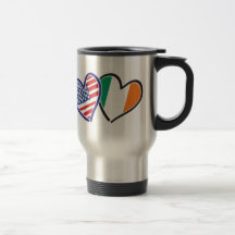 USA Ireland Heart Flags Coffee Mug