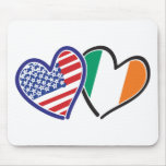 USA Ireland Heart Flags Mouse Pads