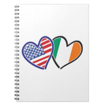 USA Ireland Heart Flags Note Books