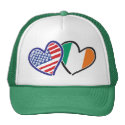 USA Ireland Heart Flags Trucker Hat