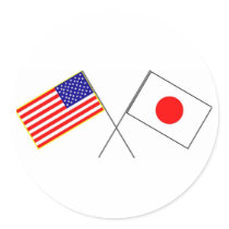 USA JAPAN flags stickers